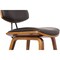 Armen Living Fox 28.5" Bar Height Brown Faux Leather and Walnut Wood Mid-Century Modern Bar Stool LCFOBAWABR30 - alternate 4